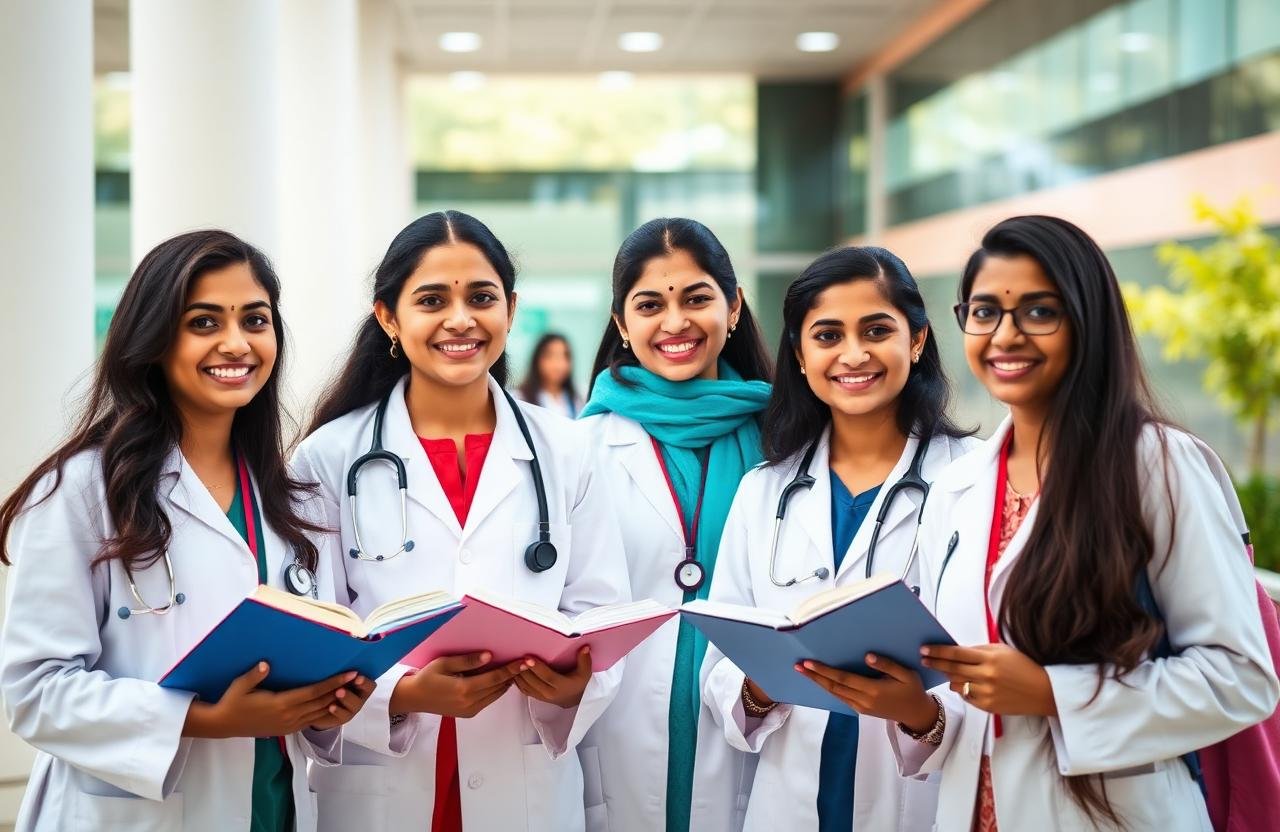 Medical students studying together
